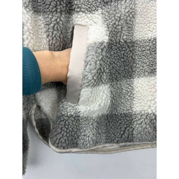 Abercrombie & Fitch Women's XS Plaid Sherpa Fleece 1/4 Zip Jacket With Pockets - Picture 12 of 16